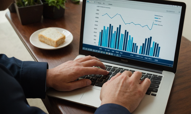 Una persona calculando en un portátil con un gráfico de aumento del valor financiero en el fondo. (Nota: Yo asumí que esto es sobre propiedad o herencia, si no por favor no se sienta libre para corregirme)